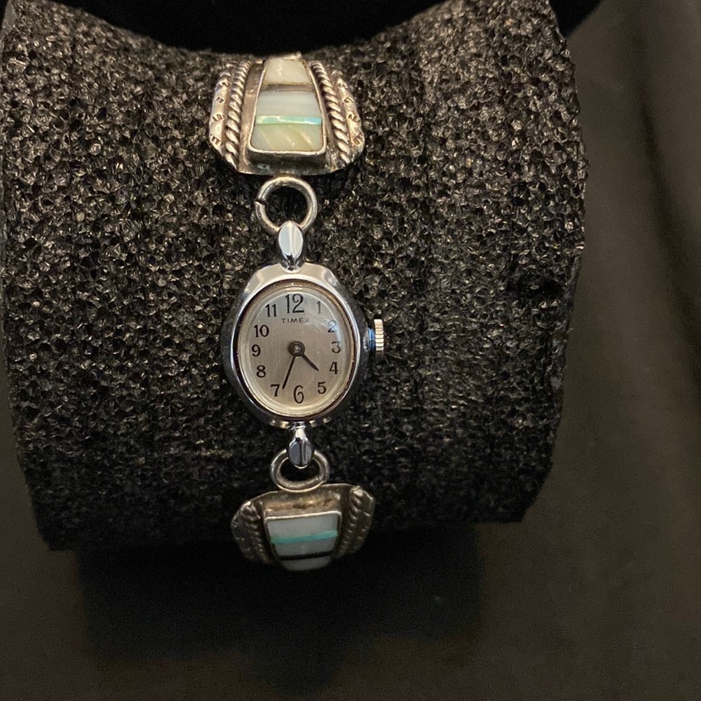 Benally Bros. Rare Rare Sterling Watch Band with Timex watch